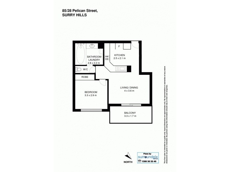 85/28 Pelican Street, Surry Hills NSW 2010 Floorplan