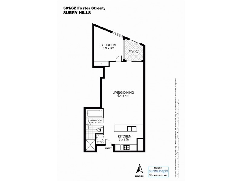 501/62 Foster Street, Surry Hills NSW 2010 Floorplan