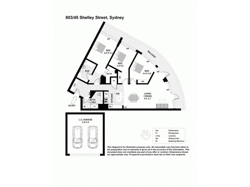 803/45 Shelley Street, Sydney NSW 2000 Floorplan