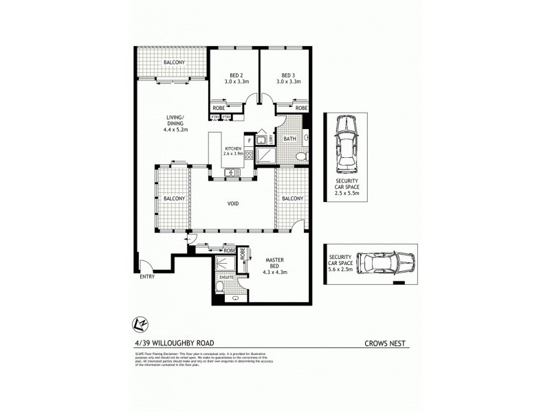 4/39 Willoughby Road, Crows Nest NSW 2065 Floorplan
