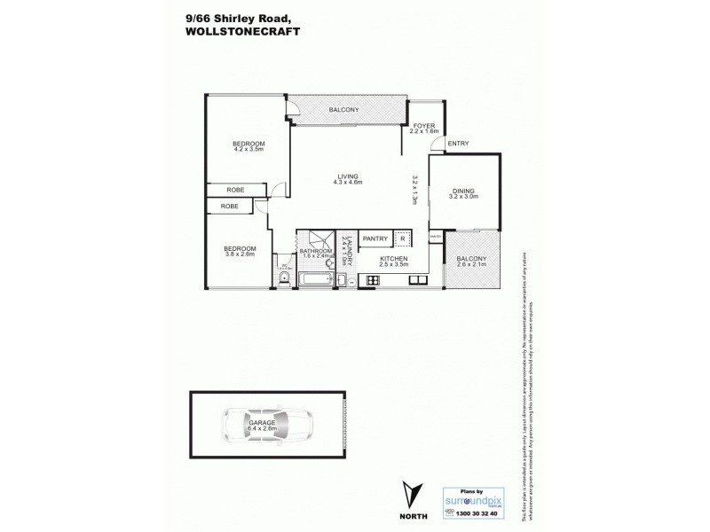 9/66 Shirley Road, Wollstonecraft NSW 2065 Floorplan
