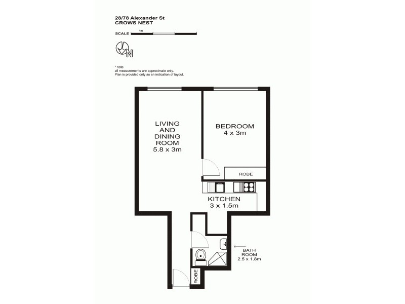 28/78 Alexander Street, Crows Nest NSW 2065 Floorplan