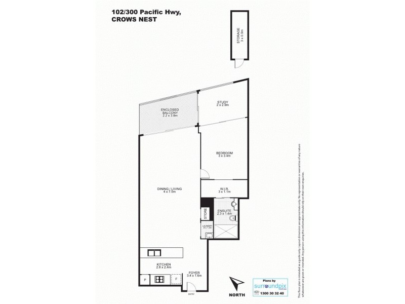 102/300 Pacific Highway, Crows Nest NSW 2065 Floorplan
