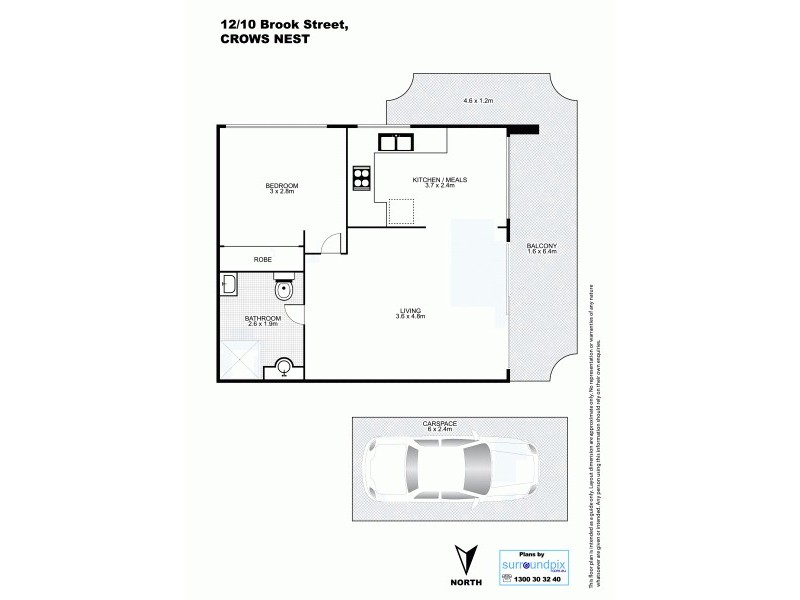 12/10 Brook Street, Crows Nest NSW 2065 Floorplan