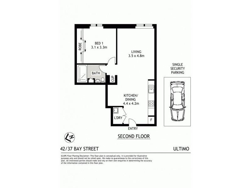 42/37 Bay Street, Glebe NSW 2037 Floorplan