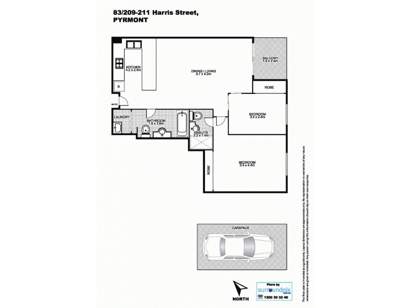 83/209 Harris Street, Pyrmont NSW 2009 Floorplan