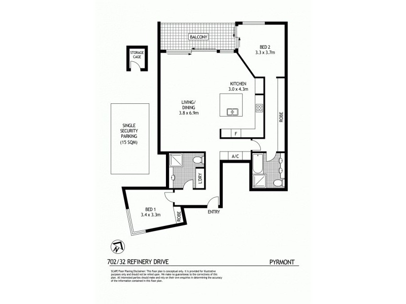 702/32 Refinery Drive, Pyrmont NSW 2009 Floorplan