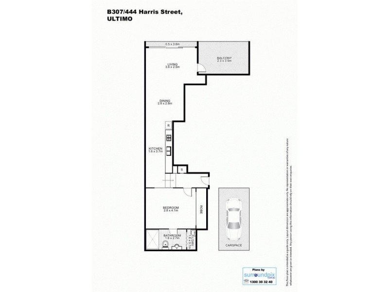 B307/444 Harris Street, Ultimo NSW 2007 Floorplan