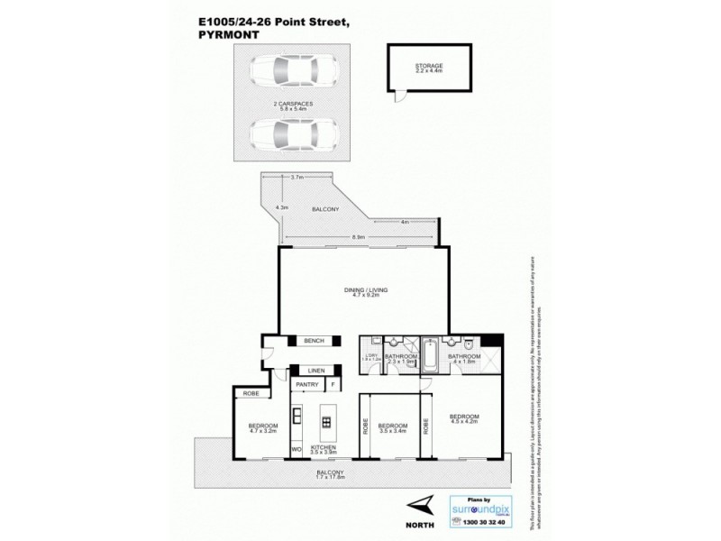 E1005/26 Point Street, Pyrmont NSW 2009 Floorplan