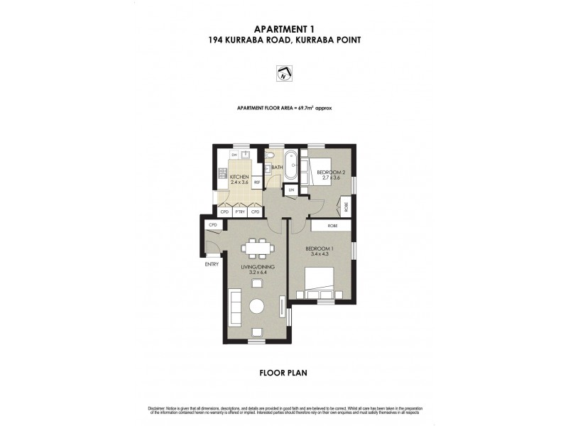 1/194 Kurraba Road, Neutral Bay NSW 2089 Floorplan