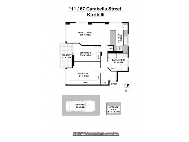 111/67 Carabella Street, Kirribilli NSW 2061 Floorplan