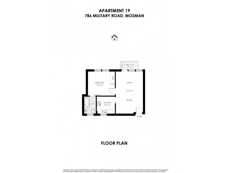 19/786 Military Road, Mosman NSW 2088 Floorplan