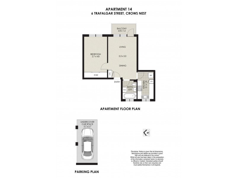 14/6 Trafalgar Street, Crows Nest NSW 2065 Floorplan
