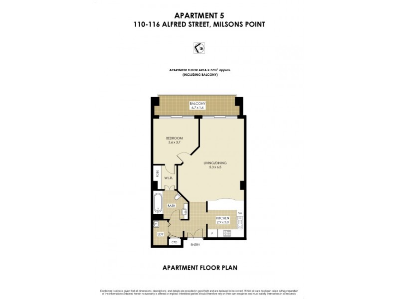 5/110 Alfred Street, Milsons Point NSW 2061 Floorplan