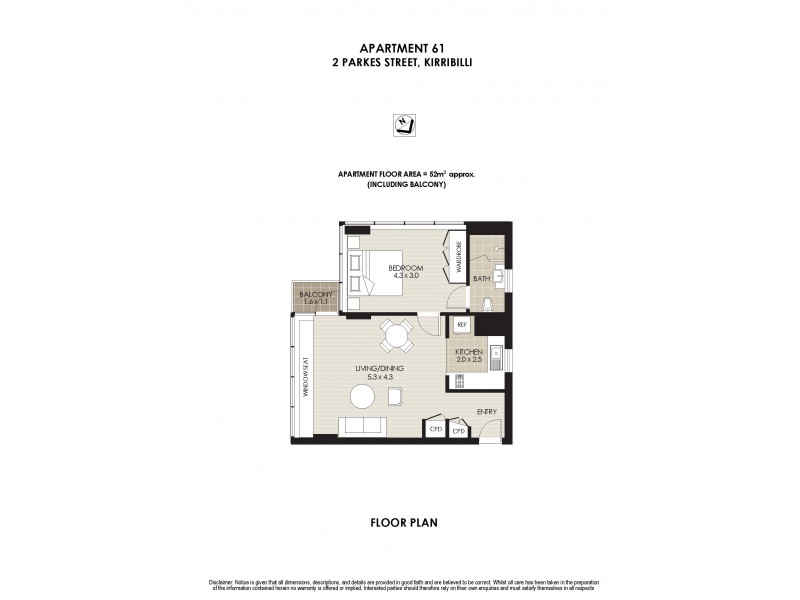 61/2 Parkes Street, Kirribilli NSW 2061 Floorplan