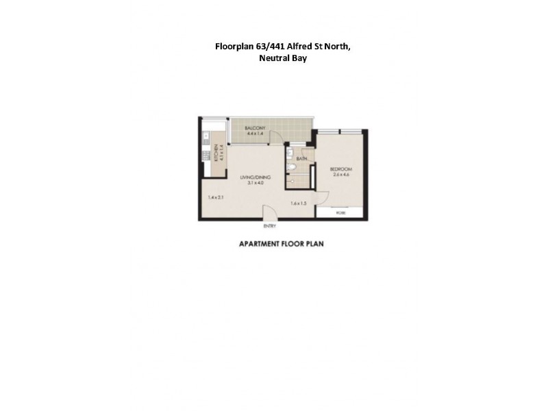 63/441 Alfred Street North, Neutral Bay NSW 2089 Floorplan