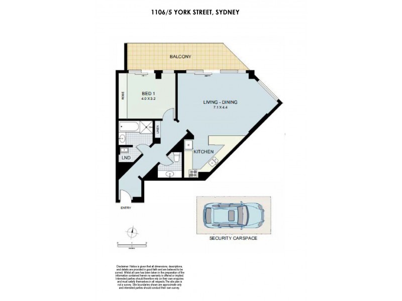 1106/5 York Street, Sydney NSW 2000 Floorplan