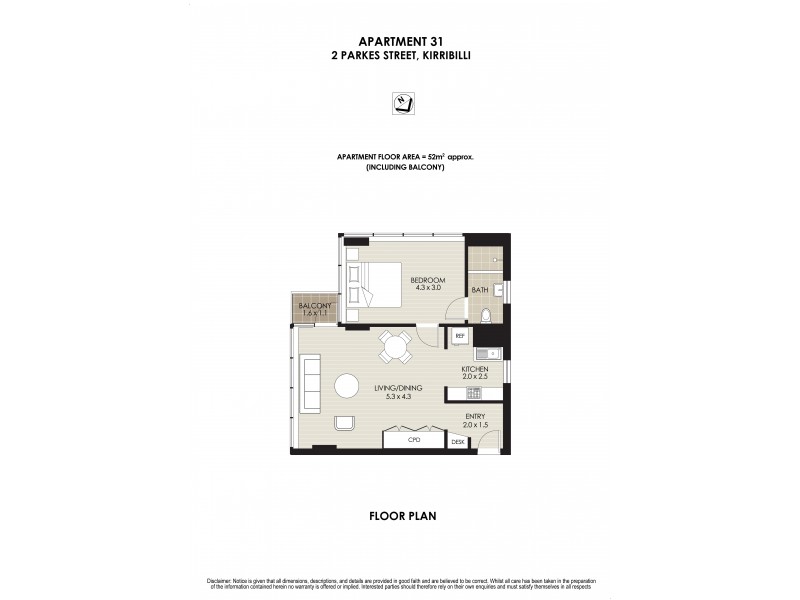 31/2 Parkes Street, Kirribilli NSW 2061 Floorplan