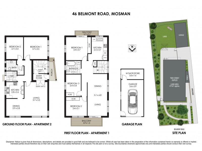 46 Belmont Road, Mosman NSW 2088 Floorplan