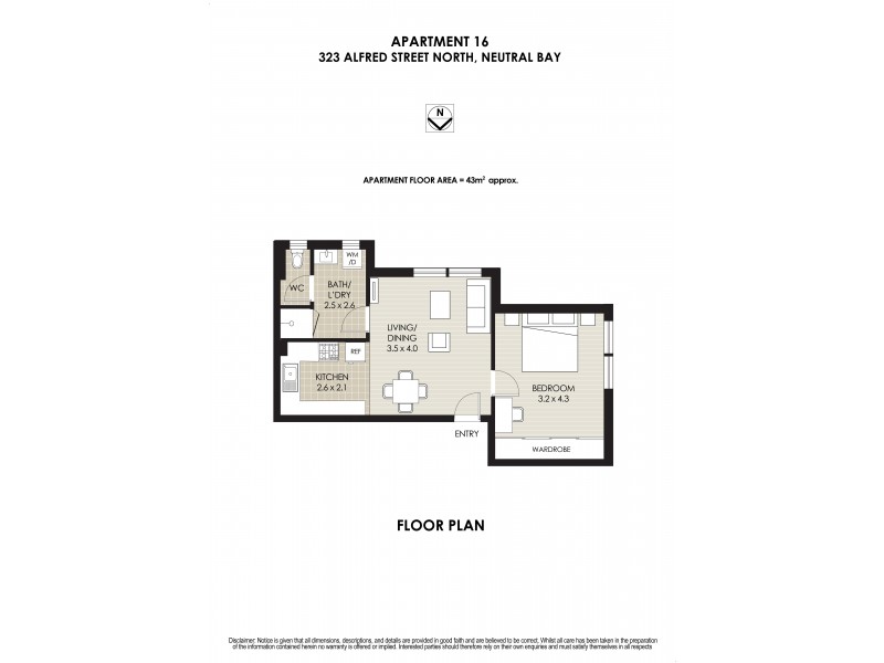 16/323 Alfred Street, Neutral Bay NSW 2089 Floorplan