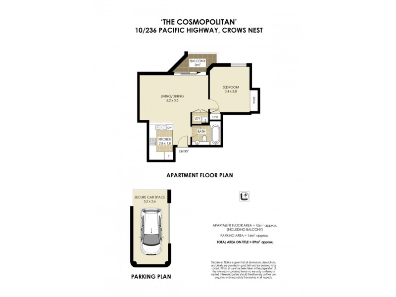 10/236 Pacific Highway, Crows Nest NSW 2065 Floorplan