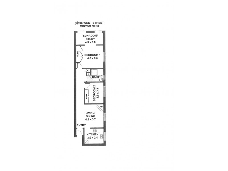 3/196 West Street, Crows Nest NSW 2065 Floorplan