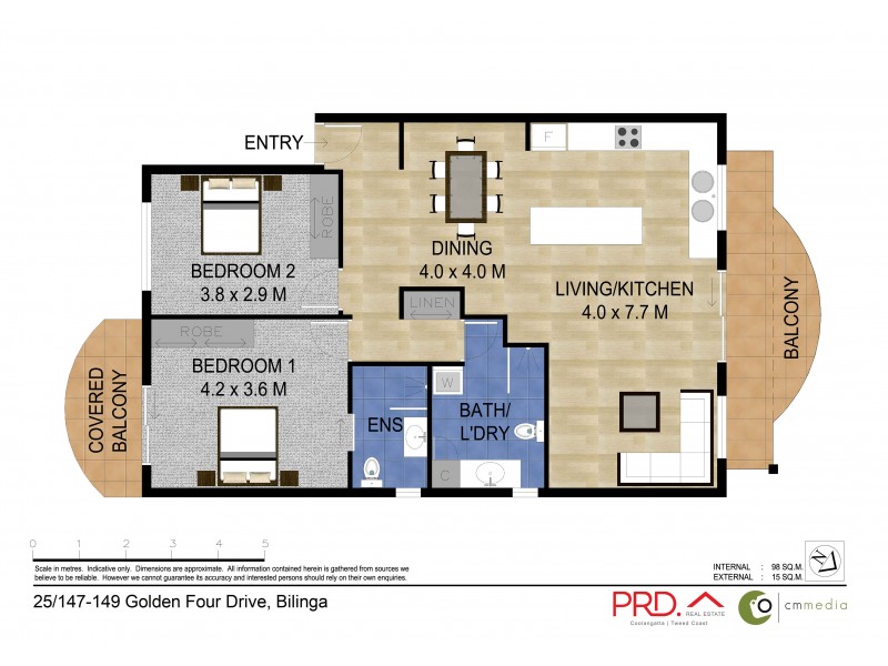 25/147-149 Golden Four Drive, Bilinga QLD 4225 Floorplan