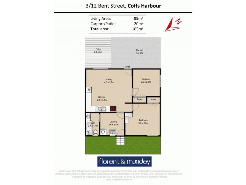 3/12 Bent St, Coffs Harbour NSW 2450 Floorplan