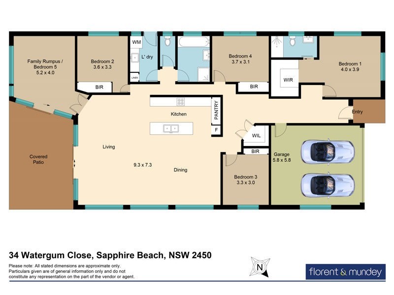 34 Watergum Cl, Sapphire Beach NSW 2450 Floorplan