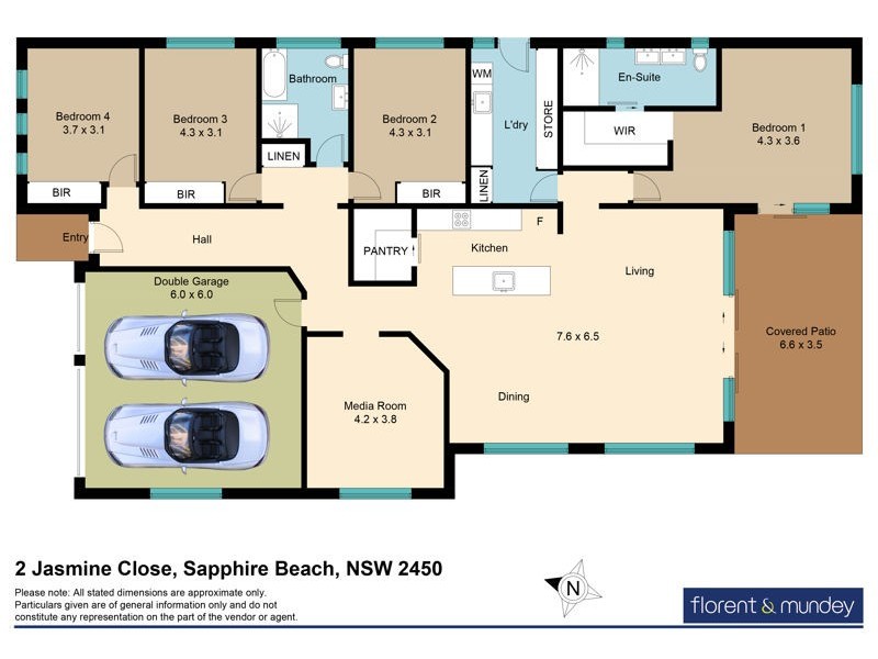 2 Jasmine Cl, Sapphire Beach NSW 2450 Floorplan