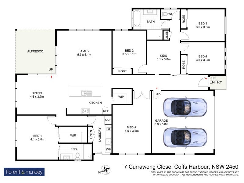 7 Currawong Cl, Coffs Harbour NSW 2450 Floorplan