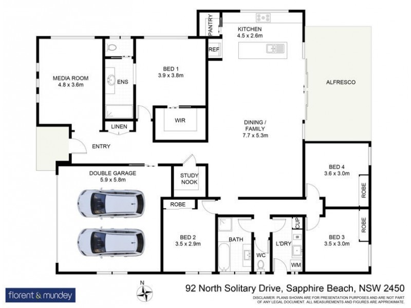 92 North Solitary Dr, Sapphire Beach NSW 2450 Floorplan