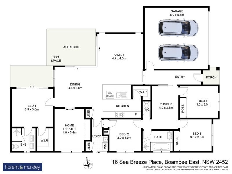 16 Sea Breeze Pl, Boambee East NSW 2452 Floorplan