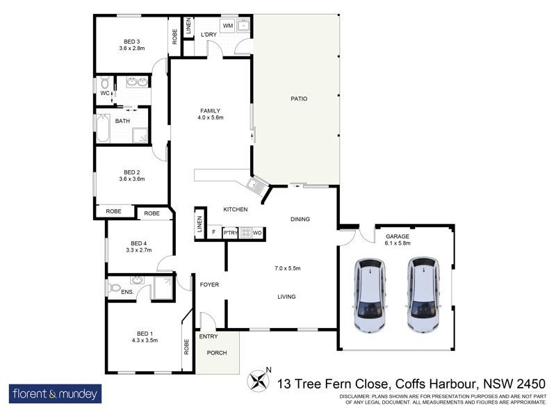 13 Tree Fern Close, Coffs Harbour NSW 2450 Floorplan