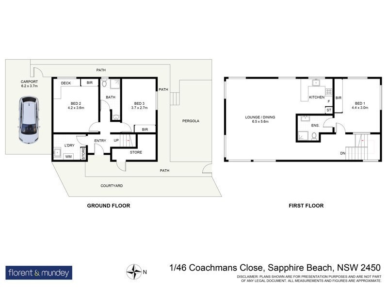 1 & 2/46 Coachmans Cl, Sapphire Beach NSW 2450 Floorplan