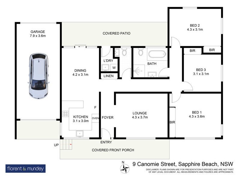 9 Canomie St, Sapphire Beach NSW 2450 Floorplan