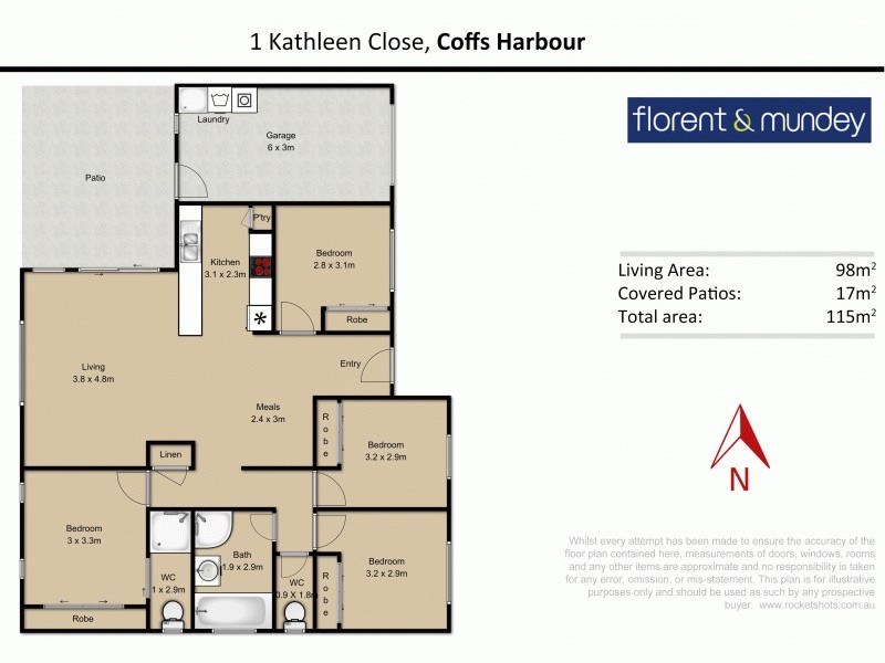 1 Kathleen Close, Coffs Harbour NSW 2450 Floorplan
