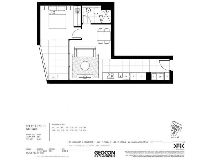 Level 21/2116T2B/1 Edmonstone Place, Belconnen ACT 2617 Floorplan
