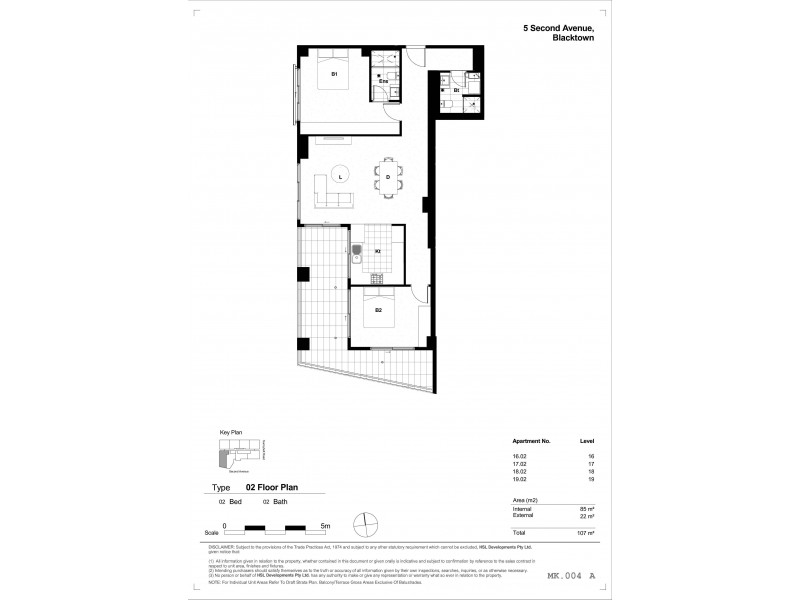 1903/5 Second Avenue, Blacktown NSW 2148 Floorplan