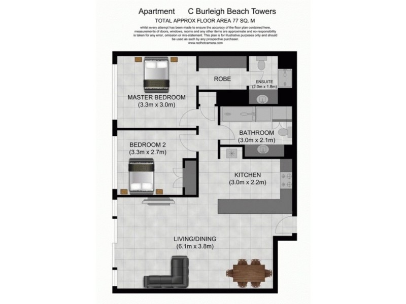 6C/52 Goodwin Terrace, Burleigh Heads QLD 4220 Floorplan
