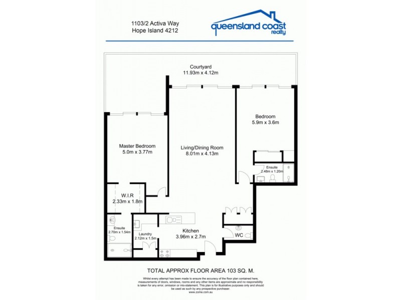 1103/2 Activa Way, Hope Island QLD 4212 Floorplan