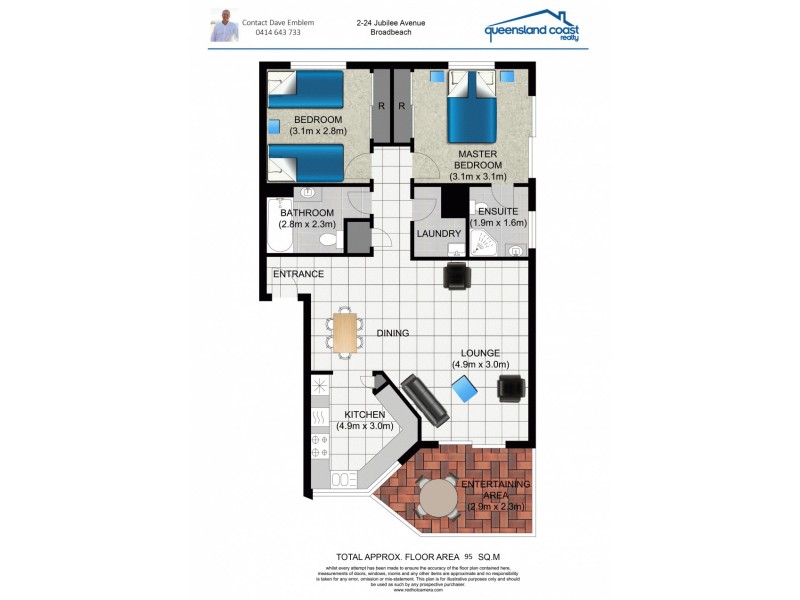 2/24 Jubilee Avenue, Broadbeach QLD 4218 Floorplan