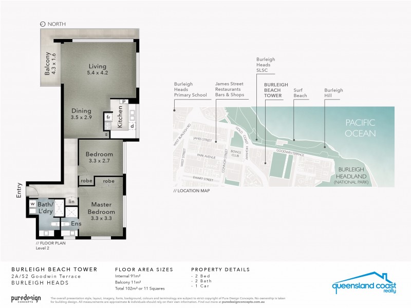 2A/52 Goodwin Terrace, Burleigh Heads QLD 4220 Floorplan