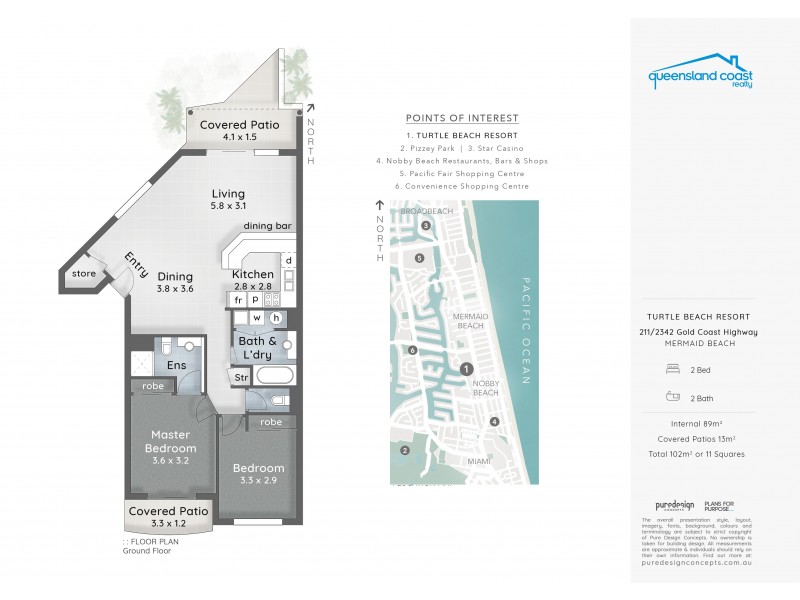 2211/2342 Gold Coast Highway, Mermaid Beach QLD 4218 Floorplan
