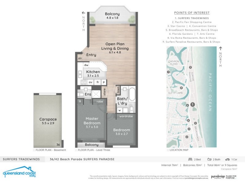 36/42 Beach Pde, Surfers Paradise QLD 4217 Floorplan