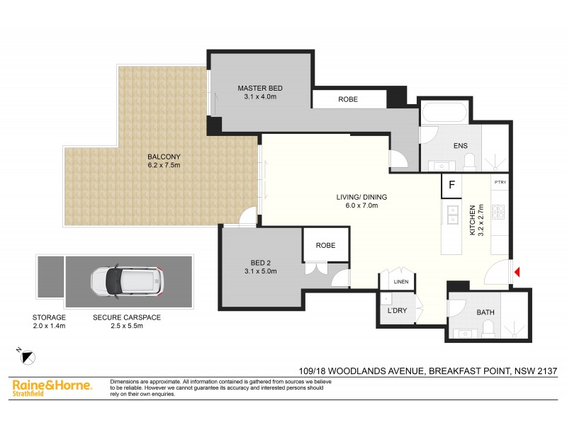 109/18 WOODLANDS AVE, Breakfast Point NSW 2137 Floorplan