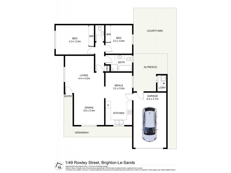 1/49 Rowley Street, Brighton-le-sands NSW 2216 Floorplan