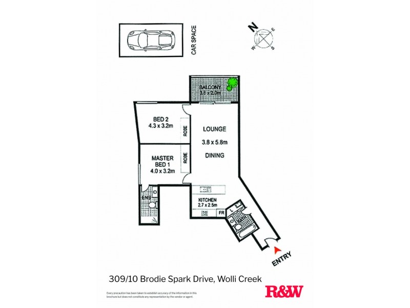 309/10 Brodie Spark Drive, Wolli Creek NSW 2205 Floorplan