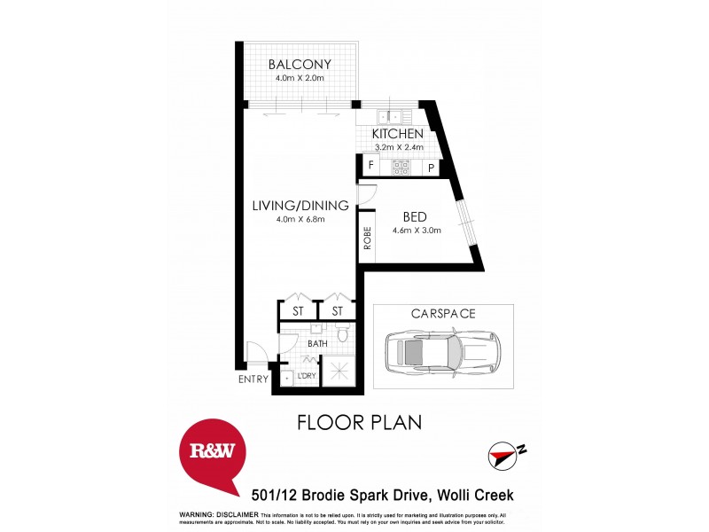 501/12 Brodie Spark Drive, Wolli Creek NSW 2205 Floorplan