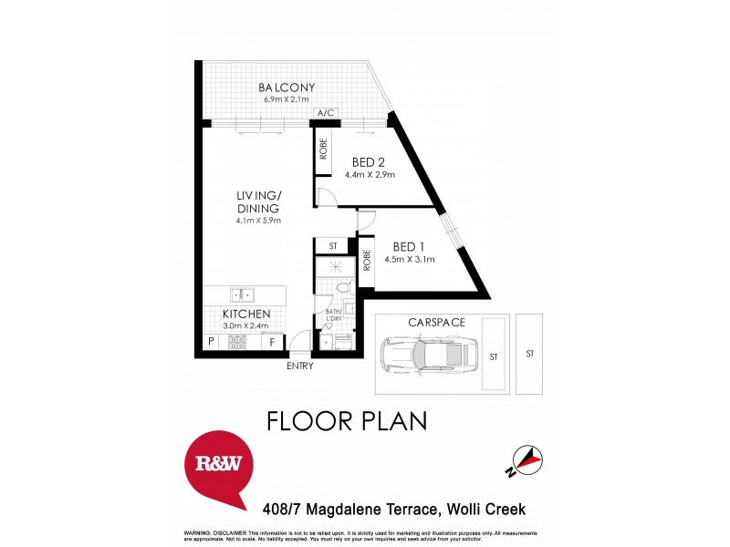 408/7 Magdalene Terrace, Wolli Creek NSW 2205 Floorplan